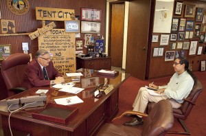 Ruben Hernandez interviewing Sheriff Joe Arpaio. 