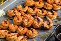 Mexican Chipotle Shrimp Skewers with Lime Beer Basting Sauce